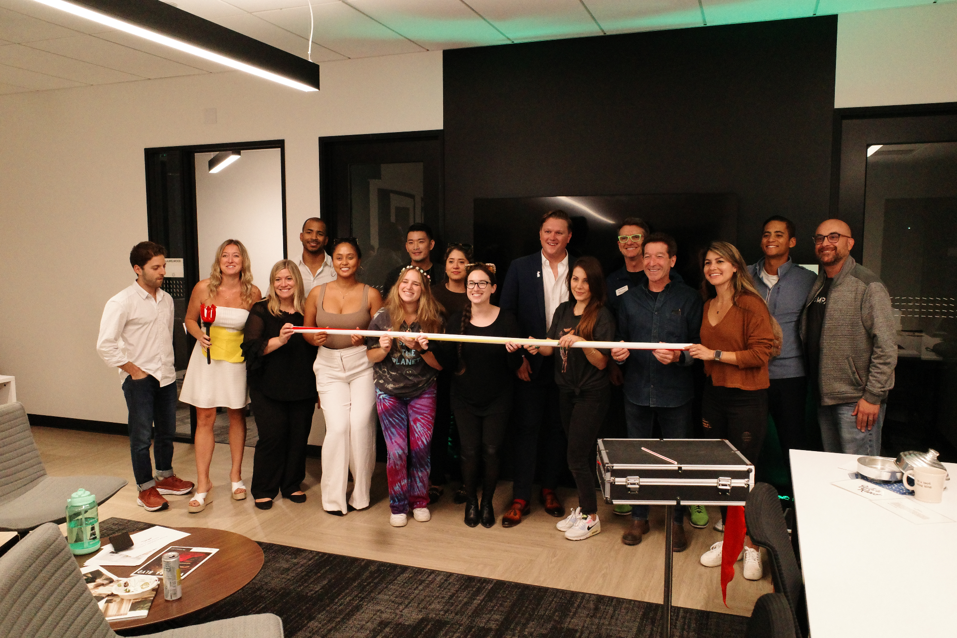 Group photo after a White Rabbit magic experience in Los Angeles